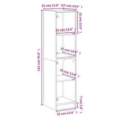 Vidaxl Highboard se skleněnými dvířky betonově šedý 35 x 37 x 142 cm