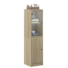 Vidaxl Highboard se skleněnými dvířky dub sonoma 35 x 37 x 142 cm