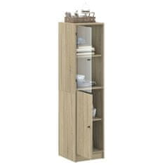 Vidaxl Highboard se skleněnými dvířky dub sonoma 35 x 37 x 142 cm