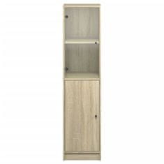 Vidaxl Highboard se skleněnými dvířky dub sonoma 35 x 37 x 142 cm