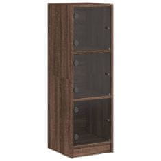 Vidaxl Highboard se skleněnými dvířky hnědý dub 35 x 37 x 109 cm