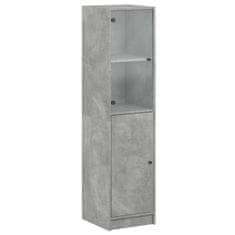 Vidaxl Highboard se skleněnými dvířky betonově šedý 35 x 37 x 142 cm