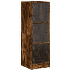 Vidaxl Highboard se skleněnými dvířky kouřový dub 35 x 37 x 109 cm