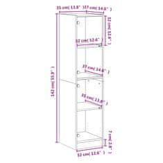 Vidaxl Highboard se skleněnými dvířky hnědý dub 35 x 37 x 142 cm