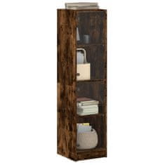 Vidaxl Highboard se skleněnými dvířky kouřový dub 35 x 37 x 142 cm