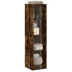 Vidaxl Highboard se skleněnými dvířky kouřový dub 35 x 37 x 142 cm