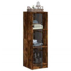 Vidaxl Highboard se skleněnými dvířky kouřový dub 35 x 37 x 109 cm