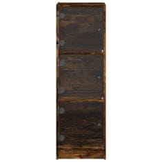 Vidaxl Highboard se skleněnými dvířky kouřový dub 35 x 37 x 109 cm