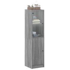 Vidaxl Highboard se skleněnými dvířky šedý sonoma 35 x 37 x 142 cm