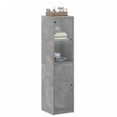 Vidaxl Highboard se skleněnými dvířky betonově šedý 35 x 37 x 142 cm