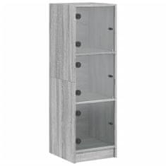 Vidaxl Highboard se skleněnými dvířky šedý sonoma 35 x 37 x 109 cm