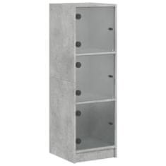 Vidaxl Highboard se skleněnými dvířky betonově šedý 35 x 37 x 109 cm