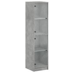 Vidaxl Highboard se skleněnými dvířky betonově šedý 35 x 37 x 142 cm