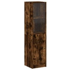 Vidaxl Highboard se skleněnými dvířky kouřový dub 35 x 37 x 142 cm