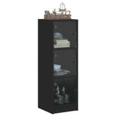 Vidaxl Highboard se skleněnými dvířky černý 35 x 37 x 109 cm