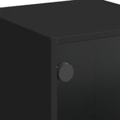 Vidaxl Highboard se skleněnými dvířky černý 35 x 37 x 109 cm