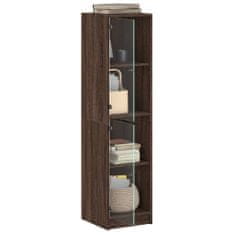 Vidaxl Highboard se skleněnými dvířky hnědý dub 35 x 37 x 142 cm