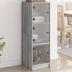 Vidaxl Highboard se skleněnými dvířky šedý sonoma 35 x 37 x 109 cm