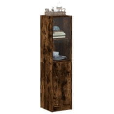 Vidaxl Highboard se skleněnými dvířky kouřový dub 35 x 37 x 142 cm