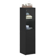 Vidaxl Highboard se skleněnými dvířky černý 35 x 37 x 142 cm