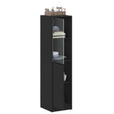 Vidaxl Highboard se skleněnými dvířky černý 35 x 37 x 142 cm