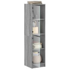 Vidaxl Highboard se skleněnými dvířky šedý sonoma 35 x 37 x 142 cm