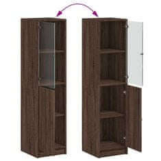 Vidaxl Highboard se skleněnými dvířky hnědý dub 35 x 37 x 142 cm