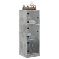 Vidaxl Highboard se skleněnými dvířky betonově šedý 35 x 37 x 109 cm