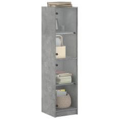 Vidaxl Highboard se skleněnými dvířky betonově šedý 35 x 37 x 142 cm