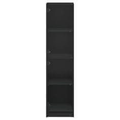 Vidaxl Highboard se skleněnými dvířky černý 35 x 37 x 142 cm