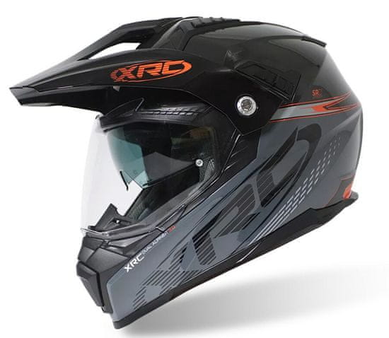 XRC Helma na motorku dark grey/black/orange