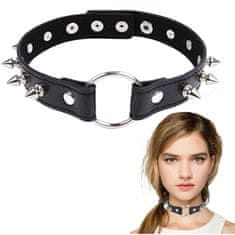 SpankMe Choker s cvočky, kroužkový obojek