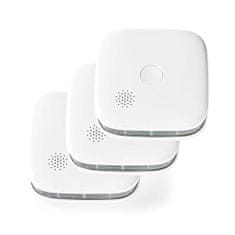 Nedis SmartLife chytrý detektor kouře Wi-Fi, životnost snímače 10 let, EN 14604, 3ks (WIFIDS20WT3)