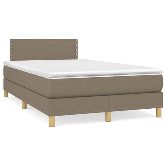 shumee Box spring postel s matrací a LED taupe 120x190 cm textil