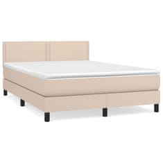 Vidaxl Box spring postel s matrací cappuccino 140x190 cm umělá kůže