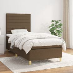 shumee Box spring postel s matrací tmavě hnědá 90x190 cm textil