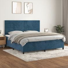 Vidaxl Box spring postel s matrací tmavě modrá 200x200 cm samet