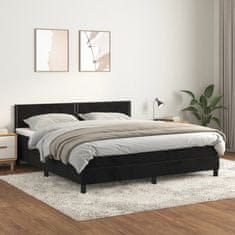 Vidaxl Box spring postel s matrací černá 180x200 cm samet