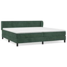 Vidaxl Box spring postel s matrací tmavě zelená 200x200 cm samet