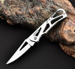 XJ5123 Zavírací nůž chrom s karabinou 14 cm