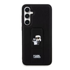 Karl Lagerfeld  Saffiano Grip Stand Metal Logo Zadní Kryt pro Samsung Galaxy S23 FE Black