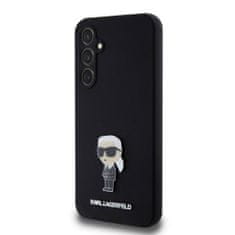 Karl Lagerfeld  Liquid Silicone Metal Ikonik Zadní Kryt pro Samsung Galaxy S23 FE Black