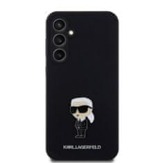 Karl Lagerfeld  Liquid Silicone Metal Ikonik Zadní Kryt pro Samsung Galaxy S23 FE Black