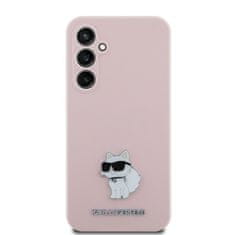 Karl Lagerfeld  Liquid Silicone Metal Choupette Zadní Kryt pro Samsung Galaxy S23 FE Pink