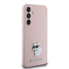 Karl Lagerfeld  Liquid Silicone Metal Choupette Zadní Kryt pro Samsung Galaxy S23 FE Pink