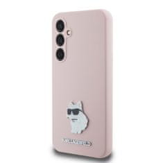 Karl Lagerfeld  Liquid Silicone Metal Choupette Zadní Kryt pro Samsung Galaxy S23 FE Pink