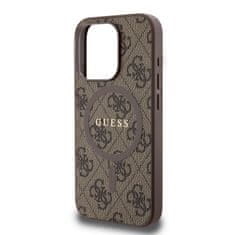 Guess  PU Leather 4G Colored Ring MagSafe Zadní Kryt pro iPhone 15 Pro Brown