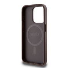 Guess  PU Leather 4G Colored Ring MagSafe Zadní Kryt pro iPhone 15 Pro Brown