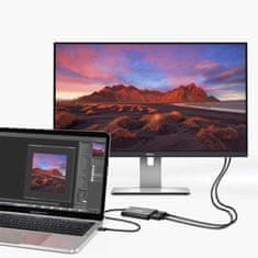 Choetech Adaptér Choetech rozbočovací adaptér USB-C Thunderbolt 3 (40Gb/s) - 2x DisplayPort 4K 60Hz černý (HUB-D03)