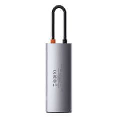 BASEUS Baseus Metal Gleam Series multifunkční USB HUB 5v1 USB Type C PD 100W HDMI šedý (WKWG020013)